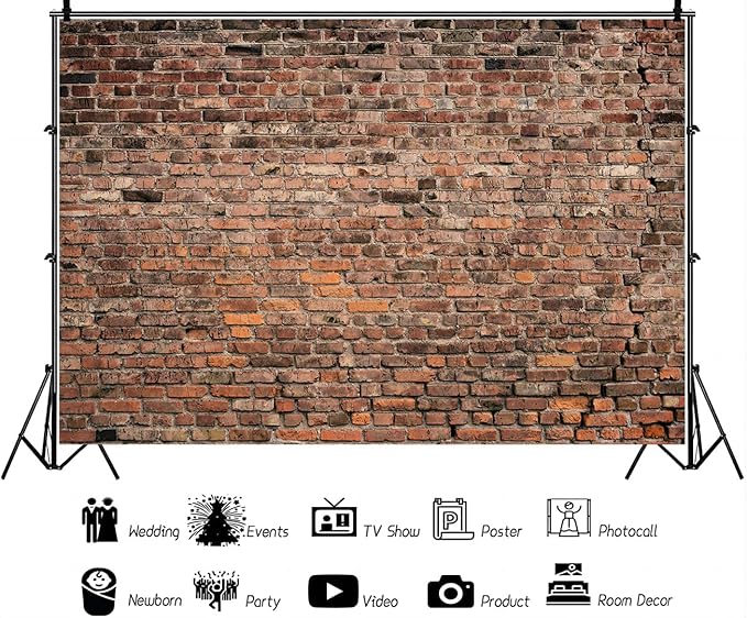 YYNXSY 6X4FT Large Fabric Brick Background