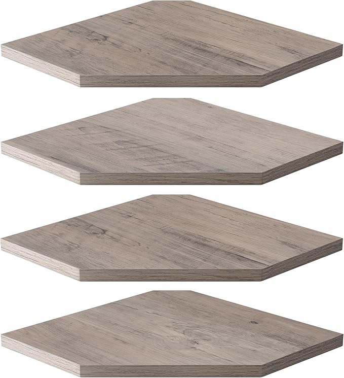 Corner Shelves 4-Pack for Bathroom & Kitchen, Space-Saving Floating Corner Wall