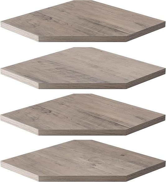 Corner Shelves 4-Pack for Bathroom & Kitchen, Space-Saving Floating Corner Wall