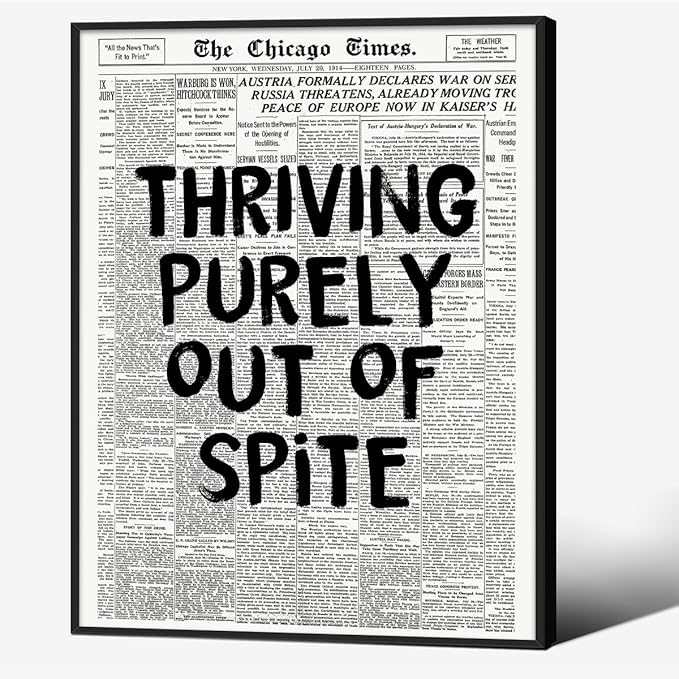Black And White Newspaper Poster Fashion Fun Motivational Quote Wall Art