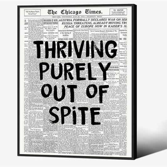 Black And White Newspaper Poster Fashion Fun Motivational Quote Wall Art