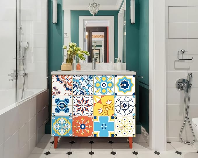 FLFK Wallpaper Border Tile Stickers Peel and Stick Wall Border