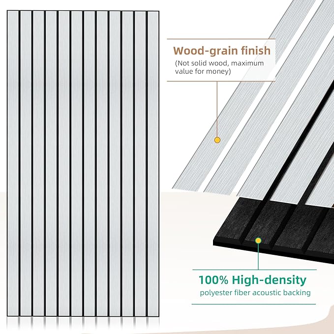 Wood Veneer Sound Panels, 10 Pack 47.2”x23.6” Wall Panels, Decorative Acoustic