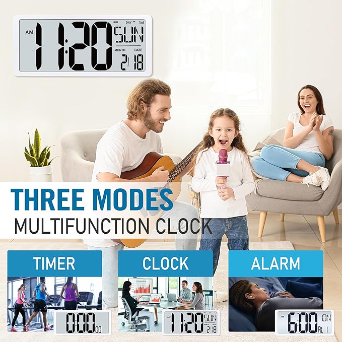 TXL 18.44" Large Amotic Digital Wall Clock