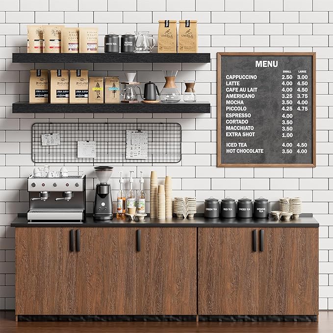 Heimlove Floating Shelves for Wall 36 Inches Long, 9.3" Deep Black Floating