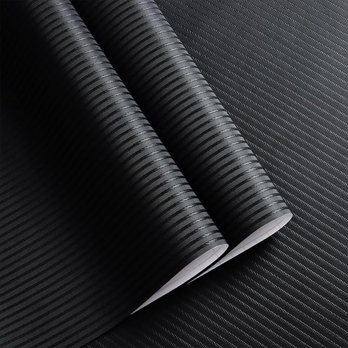 Orainege Black Wallpaper Peel and Stick Wallpaper 15.7"x196.8" Textured Contact