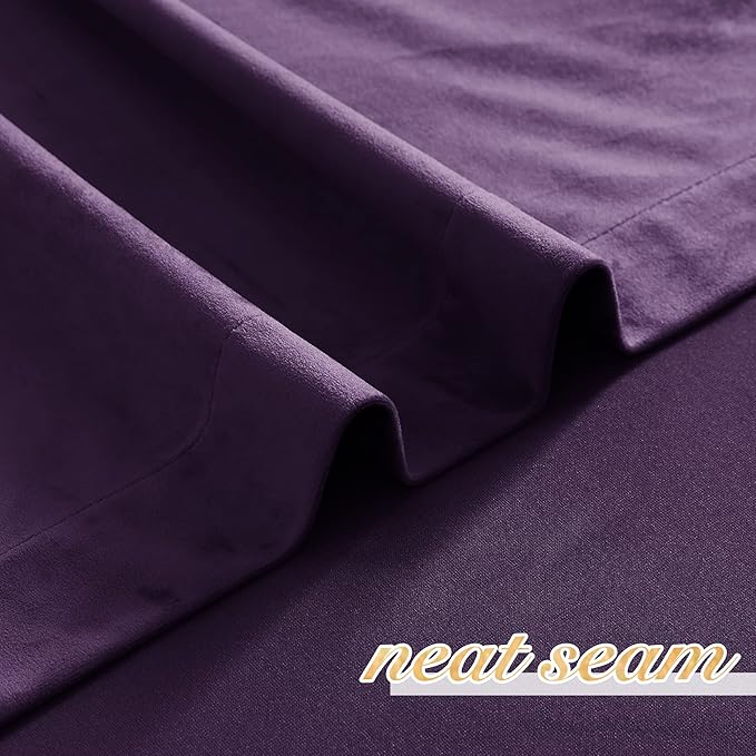 NICETOWN Purple Velvet Curtains 63 inches
