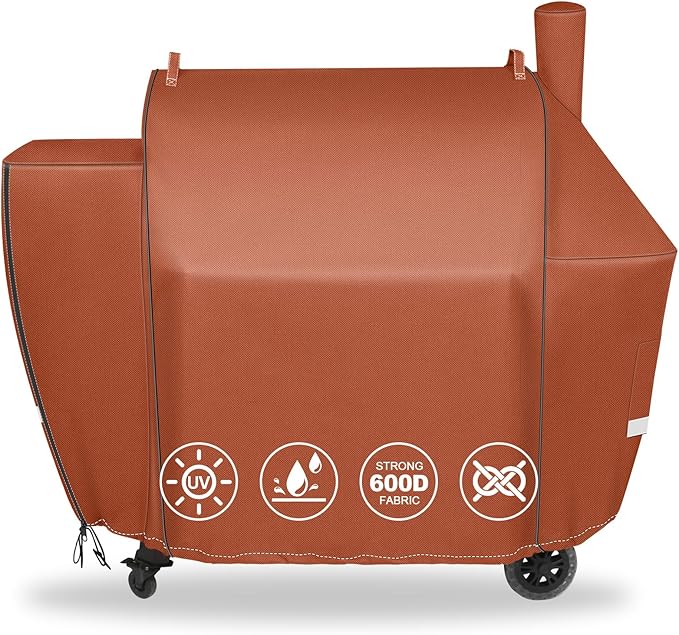QuliMetal Grill Cover for Pit Boss Competition Series 1600, Pro Series 1600 Elite Wood Pellet Grill, PB1600CS, PB1600PS2, PB1600PSE, 600D Waterproof Fade Resistant Pit Boss 1600 Grill Cover, Brown