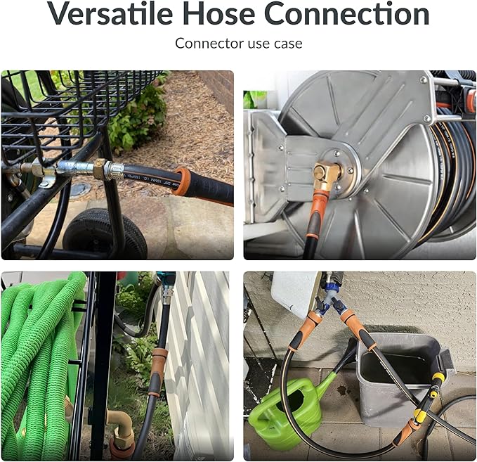 Giraffe Tools Garden Hose 5/8", Water Hose Heavy Duty, Flexible, Lightweight Hybrid Hose with Swivel Handle, 5ft Male to Female Fittings, Burst 600 PSI, Short Leader Hose