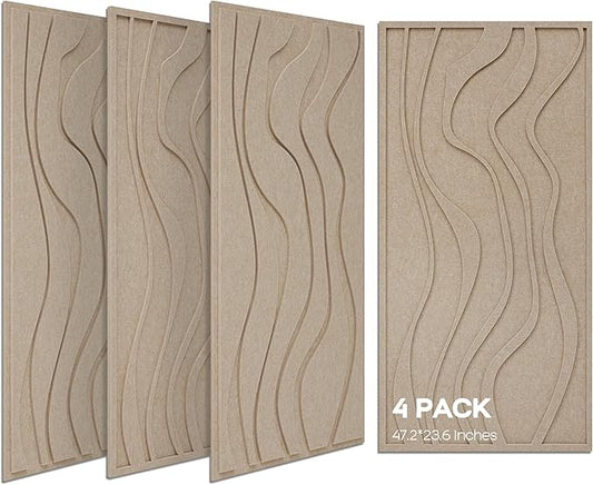 BUBOS 4 Pack Large Acoustic Panels, Total-Size 47.2 x 23.6 Inches Soundproof
