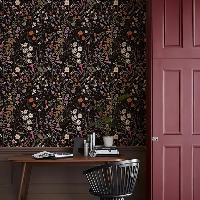 JiffDiff Floral Wallpaper Peel and Stick- 1181" x 17.3" Farm Wildwood Self