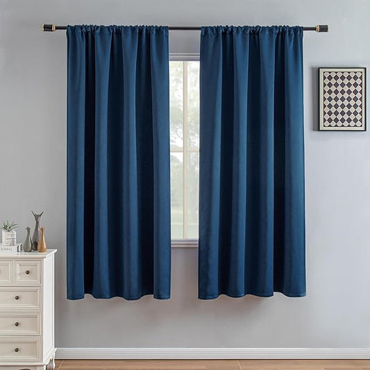 IGEMAEVE Blackout Curtains 72 Inch Length 2 Panels Set, Rod Pocket Energy