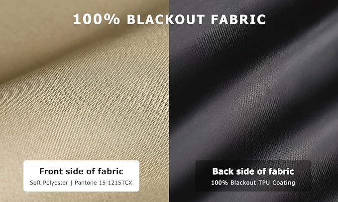LazBlinds 100% Blackout Roller Shades, No Tools No Drill Cordless Blinds