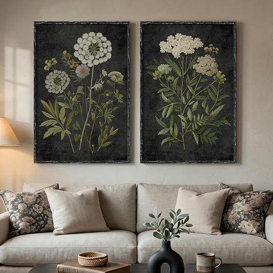 Large Framed Vintage Botanical Wall Art