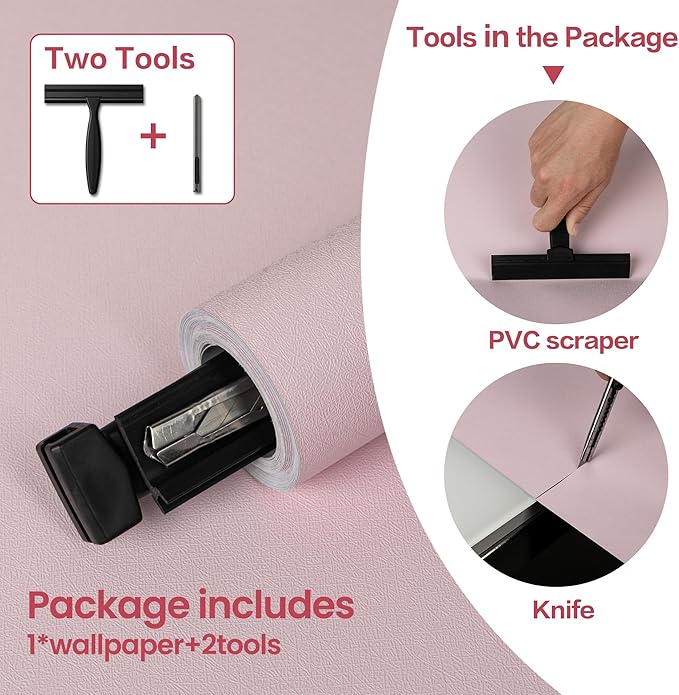 practicalWs Pink Wallpaper Peel and Stick