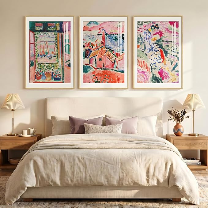 Large Framed Matisse Wall Art for Living Room, Vintage Retro Aesthetic Wall