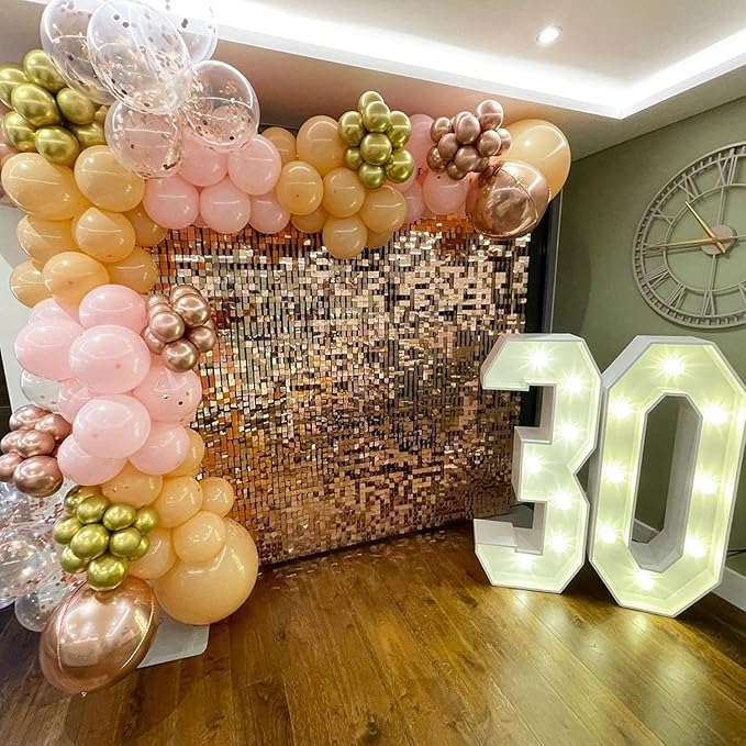 COKAOBE Rose Gold Shimmer Wall Backdrop, Photo Backdrops
