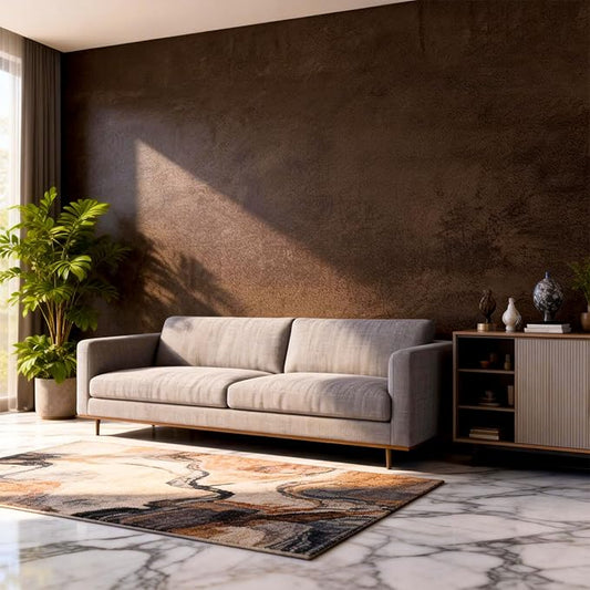 Bumoo Coffee Limewash Peel and Stick Wallpaper 32'' x 354'' Brown Concrete