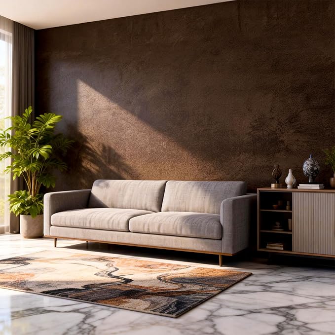 Deep Brown Peel and Stick Wallpaper Concrete 16" x118" Cholocate Limewash