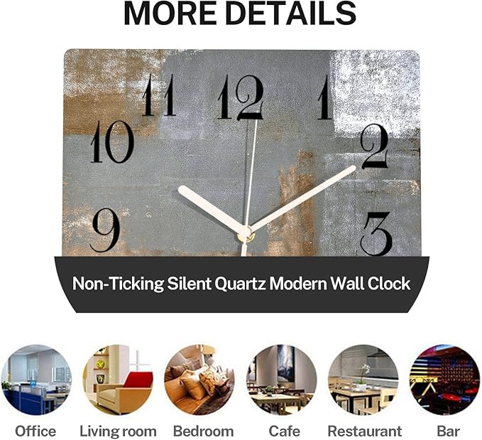 ArtSocket Wooden Wall Clock Silent Non-Ticking, Battery Operated