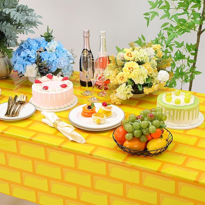 Chuangdi 2pcs 4.5 x 9 Feet Brick Wallpaper Peel and Stick Backdrop Tablecloth