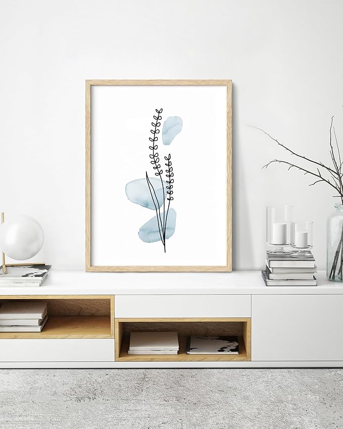 HesenDot Boho Art wall Décor, Botanical Print Set of 3, Abstract Line