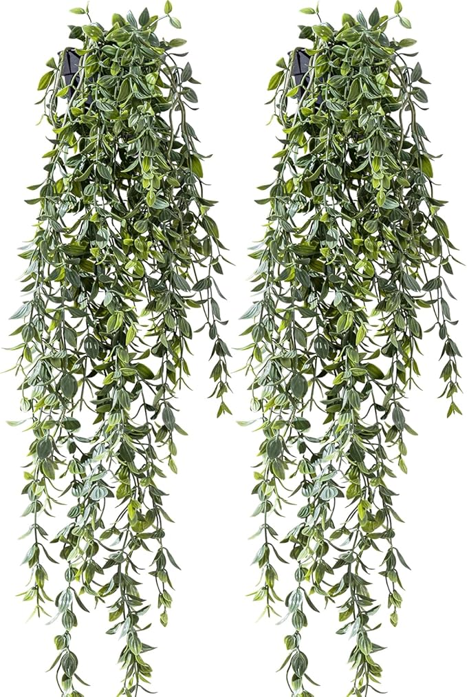 Artificial Hanging Plant 2 Pcs Faux Plant Ivy Vine Faux Eucalyptus Vines Fake