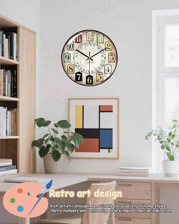 Decorative Wall Clocks Batterys Operated, Retro Wall Clock
