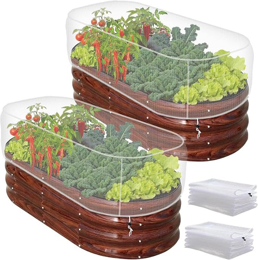 2 PCS Garden Netting for Raised Beds 2x4 Fine Mesh Raised Beds Garden Bug Netting Pest Barrier Screen with Drawstring for Plants to Keep Small Animals Pest Out Protect for Vegetables (2x4 FT)
