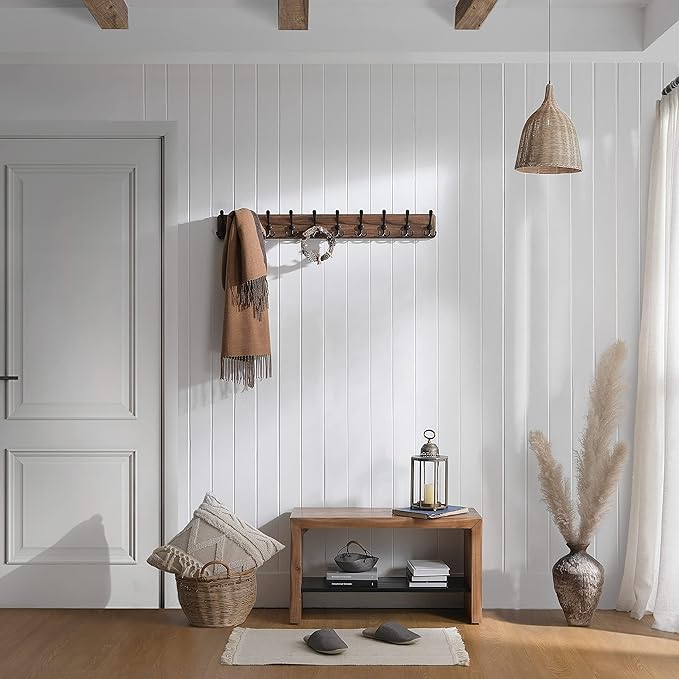 SKOLOO Rustic Large Coat Rack Wall Mount-38.6'' Long Coat Rack