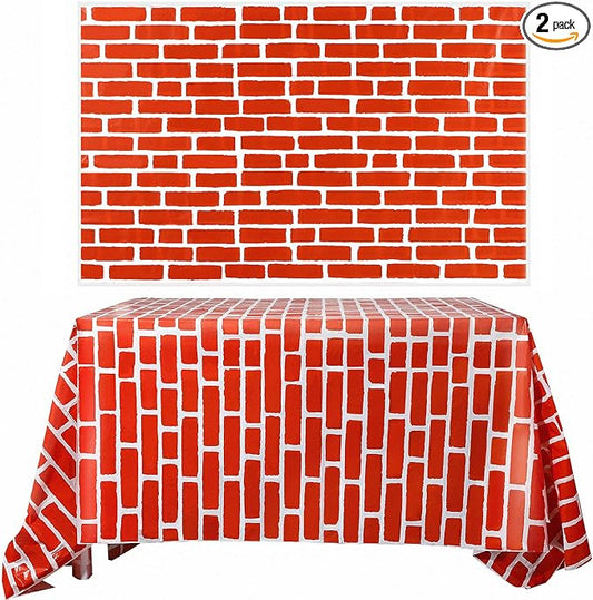 Chuangdi 2pcs 4.5 x 9 Feet Brick Wallpaper Peel and Stick Backdrop Tablecloth