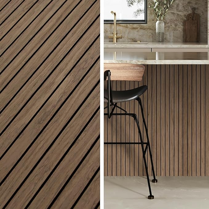 4-Piece Wood Slat Wall Panel for Interior Wall Decor Noise Cancelling 47.2" x