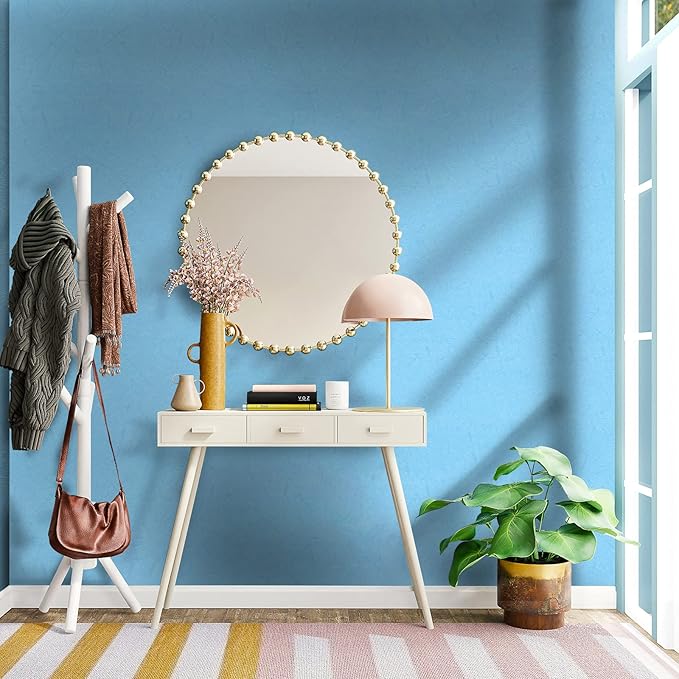Cohoo Home Blue Peel and Stick Wallpaper Silk Solid Light Blue Contact Paper