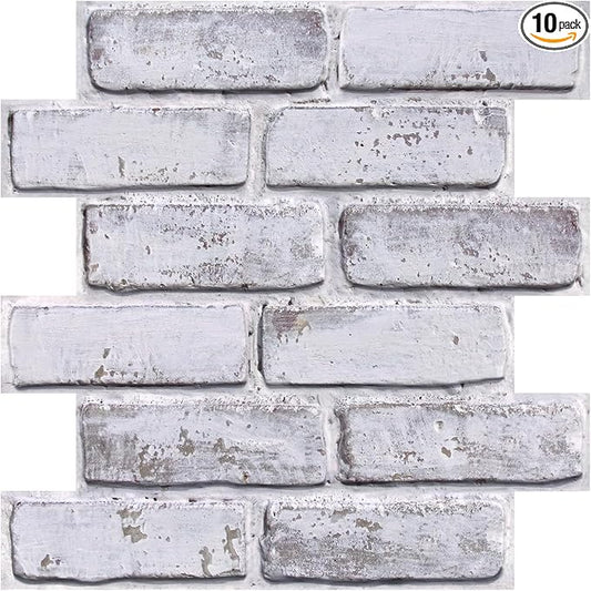 COMSTICKC 3D Faux Brick Wall Panel Peel and Stick, Small Size, Ultra-Light PVC
