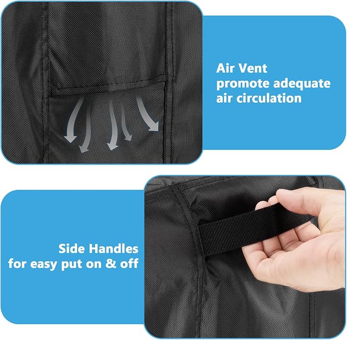 Heavy Duty Waterproof Gas Grill Cover, 76 inch Flat Top Griddle Cover for Weber Char-Broil Nexgrill More,4-6 Burner Grill Cover for Most 75 in Smoker，76"x 26"x36"