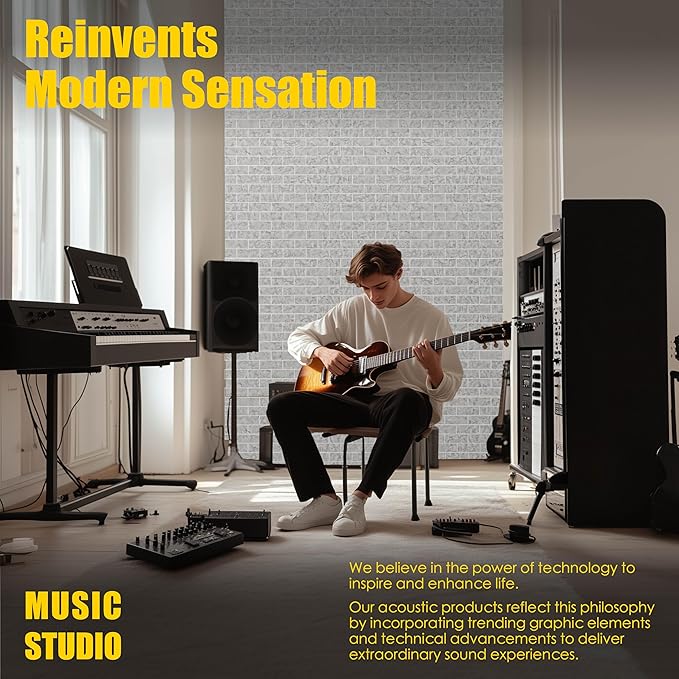 6-Pack Acoustic Panels, 6-Piece 24" X 24" High Density Sound Absorbing Panels