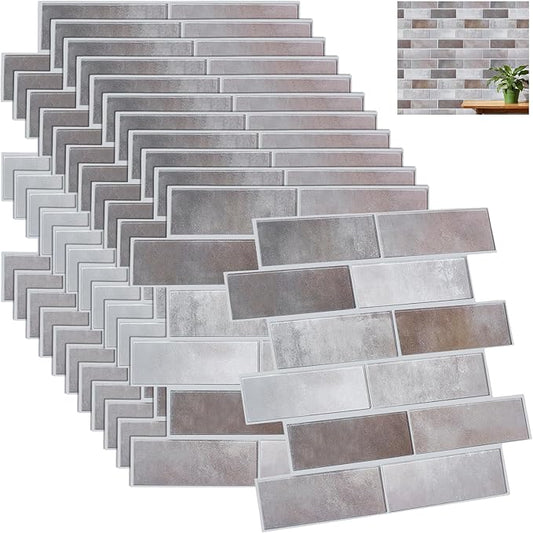 12PCS 3D Wall Panels Peel and Stick Foam Faux Brick Wall Panels, Self-Adhesive