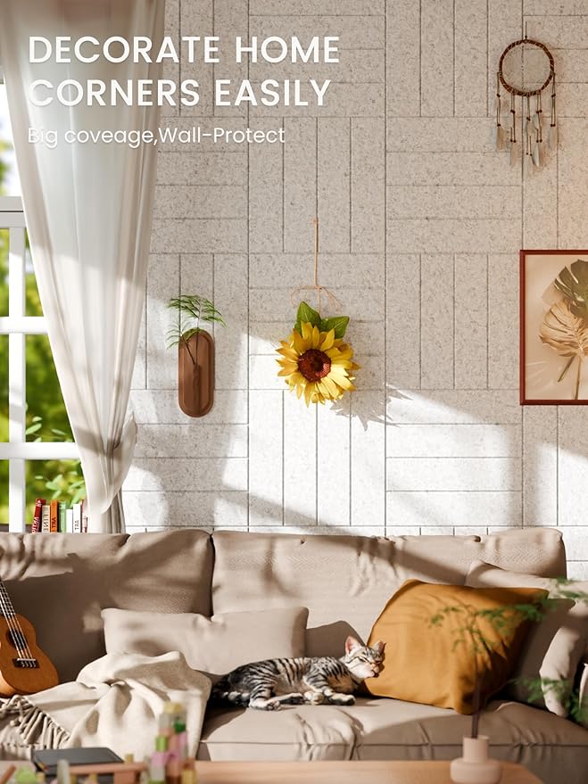 Bumusty Large Cork Board Alternative-48 x 36" Felt Bulletin Board Tiles