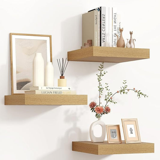 Square Floating Shelves for Wall 12"W x 12"D x 1.4"H, Small Engineered Wood