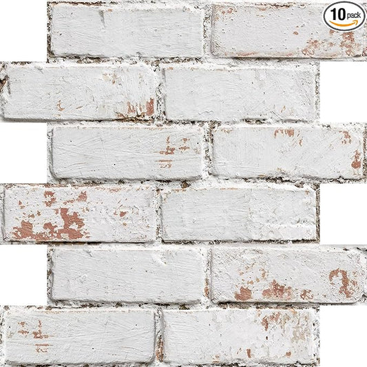 COMSTICKC 3D Faux Brick Wall Panels Peel and Stick, Small Size Self Adhesive