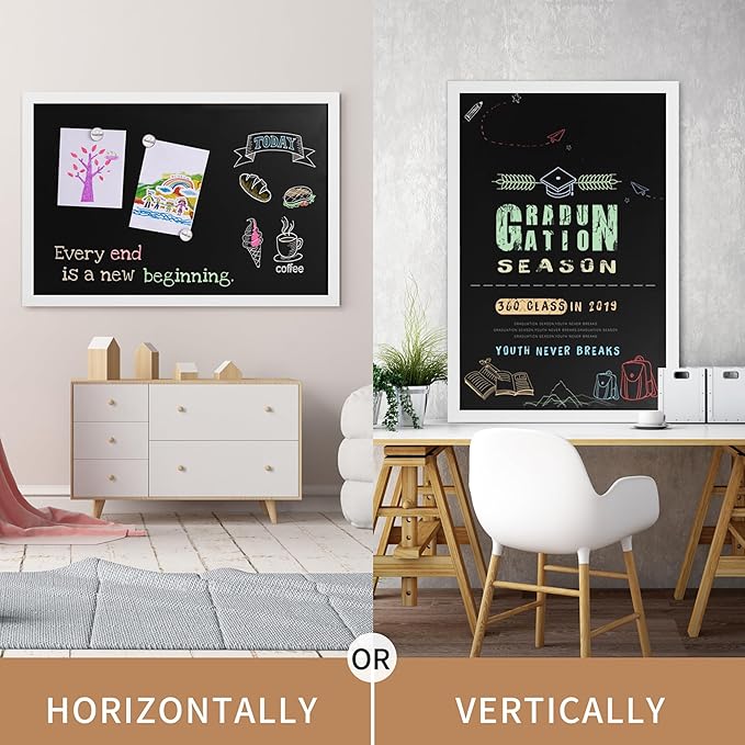 Magnetic Chalkboard Black Board 46 x 32, Extra Large Chalk Board Blackboard