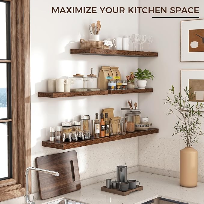 Floating Shelves for Wall 36 inch Long, Engineered Wood Wall Shelves