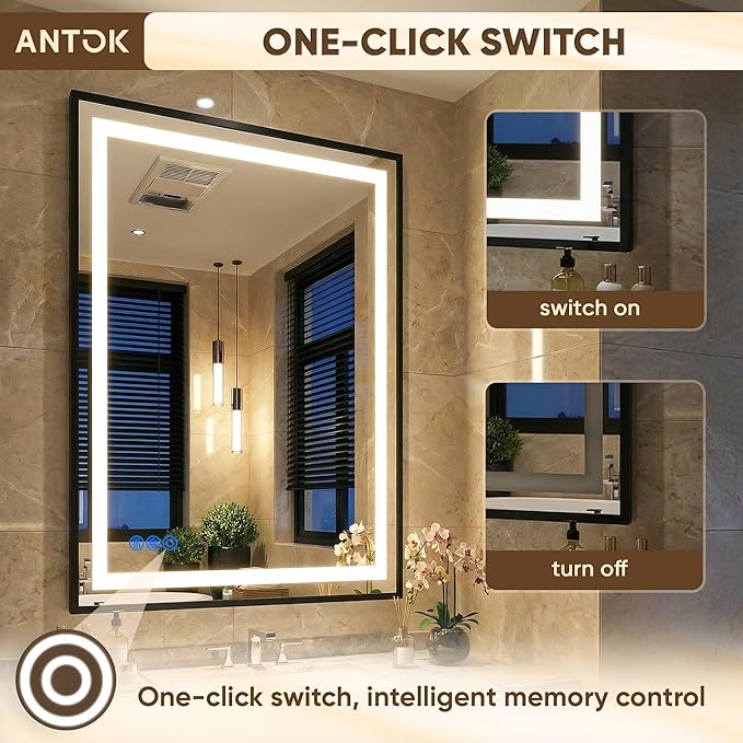 Antok 48X36 LED Bathroom Mirror
