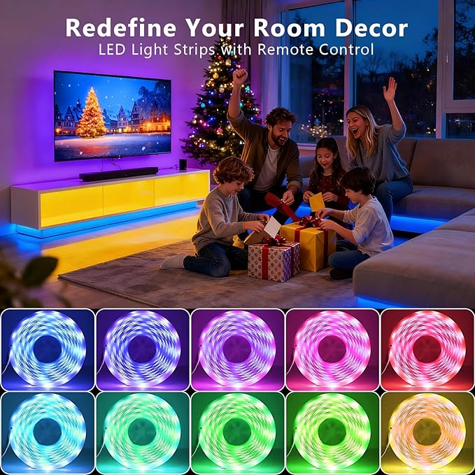 DAYBETTER LED Strip Lights 130 ft, LED Lights Smart App Control Lighting