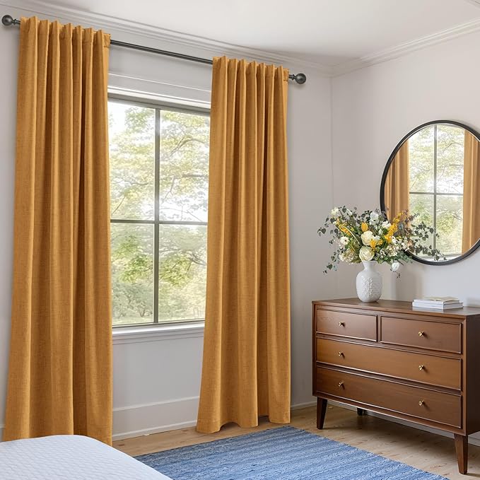 100% Blackout Shield Linen Blackout Curtains