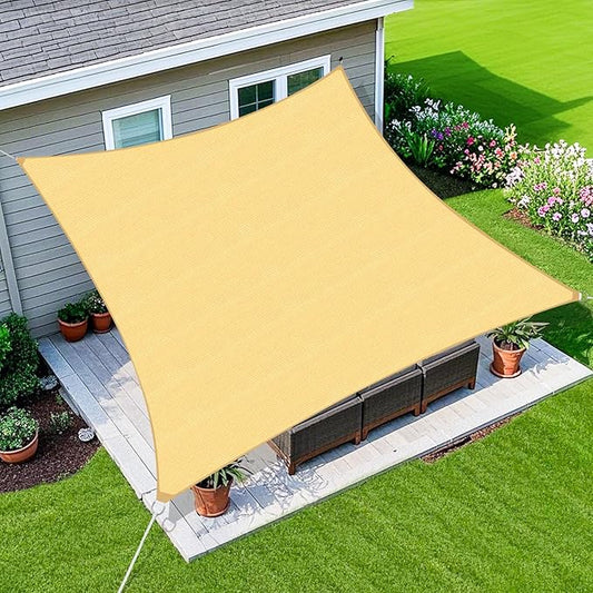Amagenix Sun Shade Sail 4'X10' Curved Edge Outdoor Shade Canopy Sand Breathable 95% UV Block Shade Cloth for Patio Garden Backyard (We Make Custom Size)