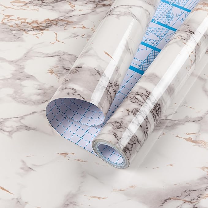 Abyssaly Marble Contact Paper Brown Peel and Stick Countertops Waterproof