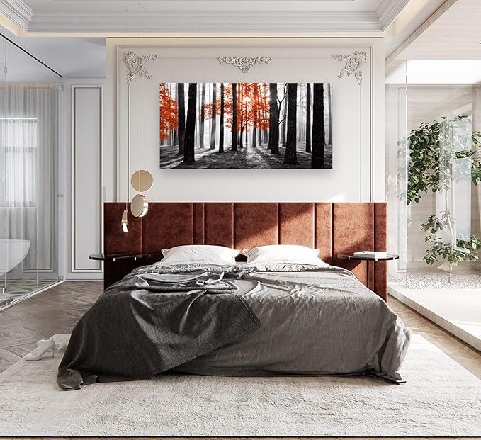 Cao Gen Decor Art S06675 Wall Art Canvas Painting Red Tree in Black and White
