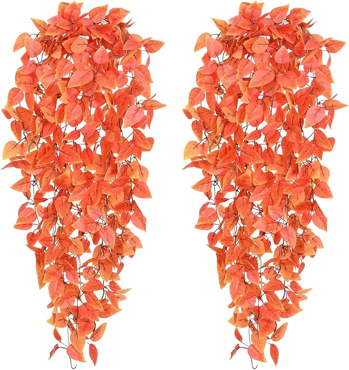 BLEUM CADE Fake Hanging Plants, Faux Orange Vines Hanging Plant