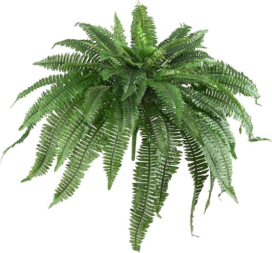 Nearly Natural 48-in Artificial Boston Fern, Large Hanging Fake Plant Wall Decor